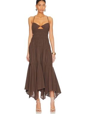 NWT SNDYS Tahlia Dress in Chocolate - Revolve - size S